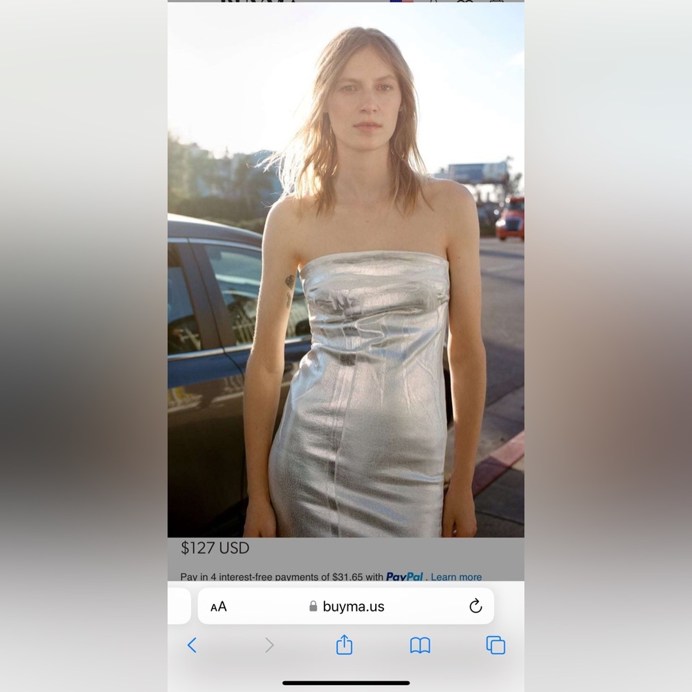 Zara metalic dress size M